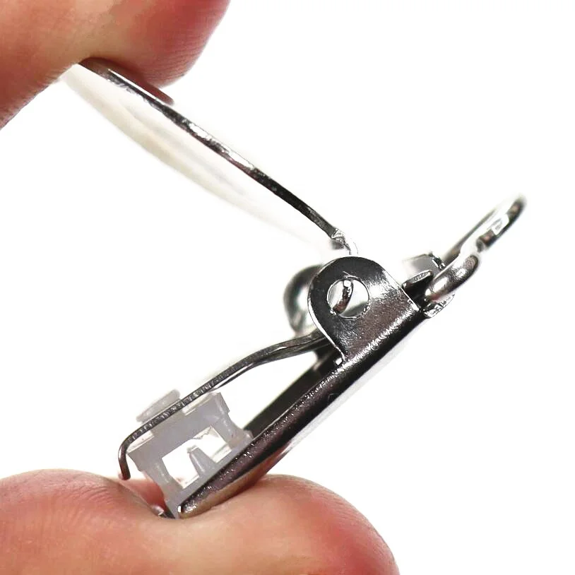 Customized Stainless Steel Round Flat Back Tray Earring Suspender Soother Dummy Clips DIY Silver Pacifier Clip Baby