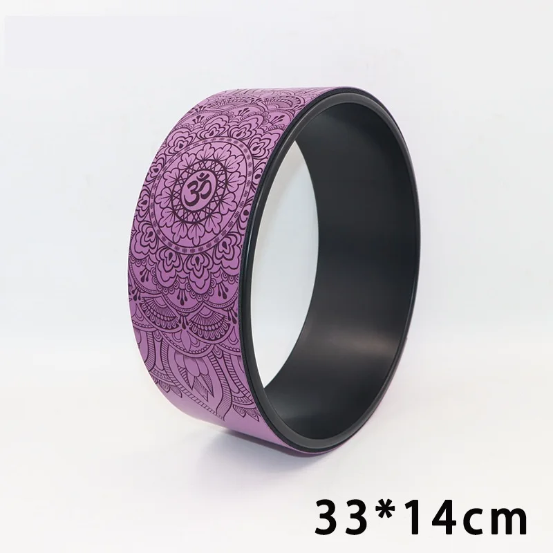 Yoga Wheel Natural Yoga Auxiliary Wheel Massage Mandala Pattern Wheel Backbend Artifact Pilates Yoga Circle
