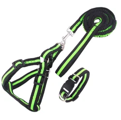 Quick release  adjustable elastic Pet Dog Collar Leash With reflective tape