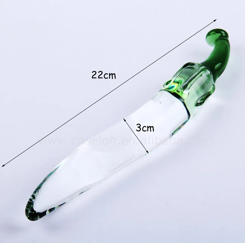 Crystal Glass Penis Chili Shape Vagina Anal Butt Plug Sex Toys For Woman Big Dildos