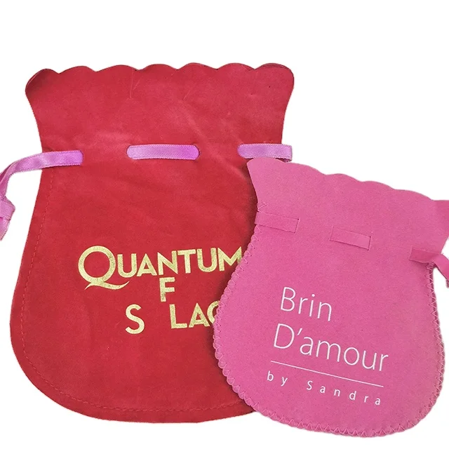 Low Moq Microfiber Packaging Cushion Suede Velvet Pink Custom Cloth Mini Small Gift Drawstring Pouch Bag For Jewelry