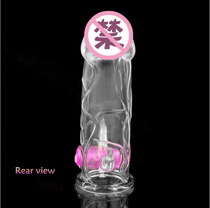 Adult sex products vibrating crystal long dick condom male condom penis condom sexy OEM