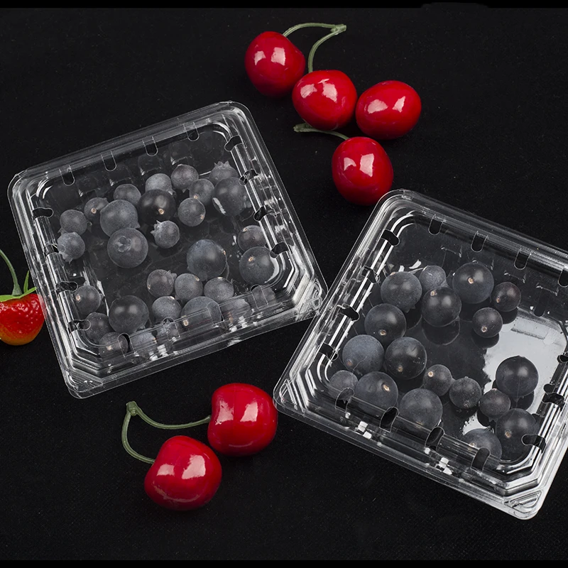 Custom Container Packaging Fresh Fruit Plastic Food Blister Box Goods Fruits Blueberry Packing Cherry Boxes With Gaps