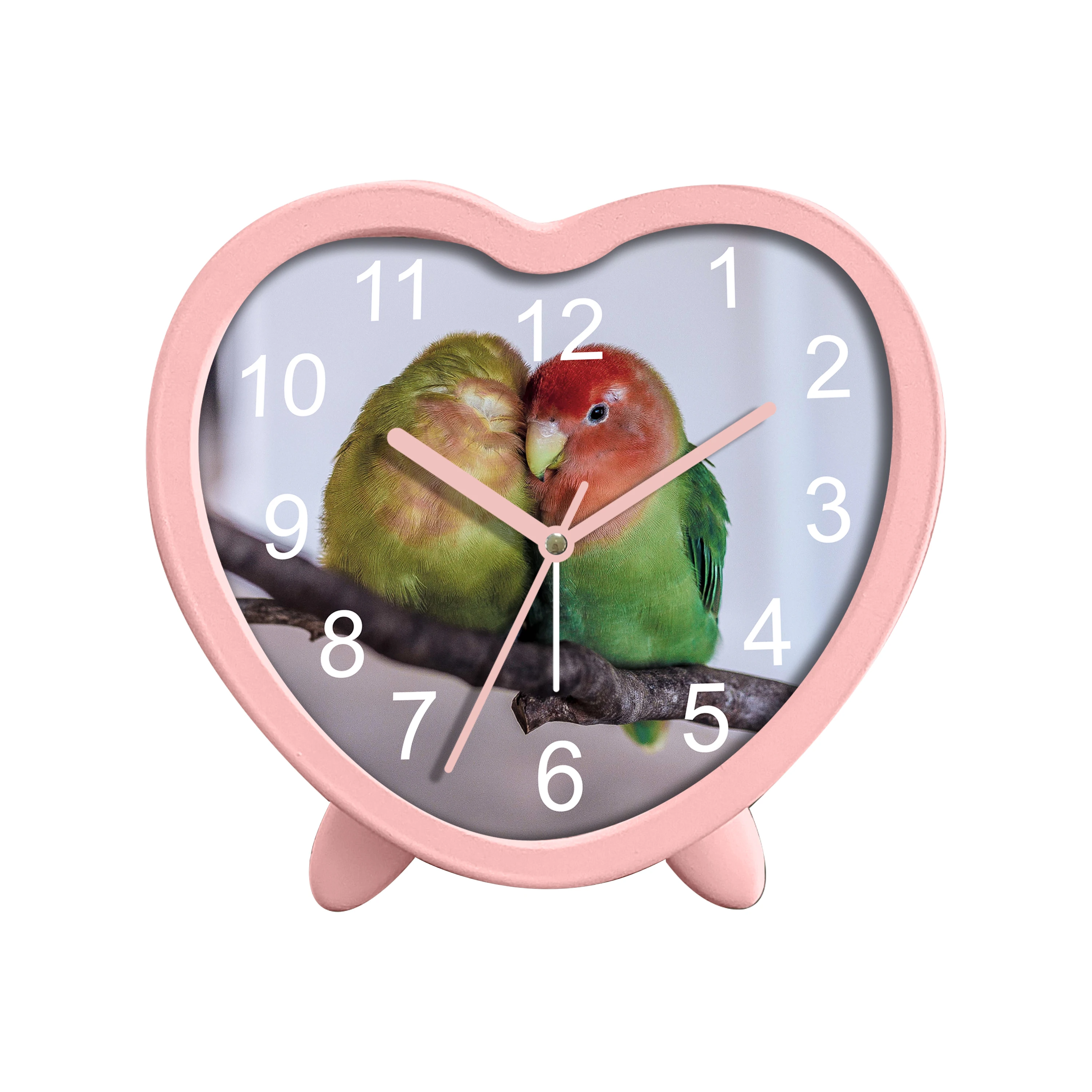 Cute Heart Shape Cartoon Children Girls Table Kids  Alarm Clock