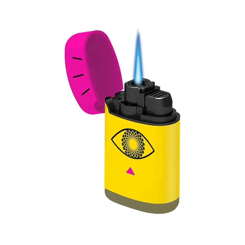 Cool Design Windproof Funny Piezo Reusable Butane Gas Jet Cigarette Lighter