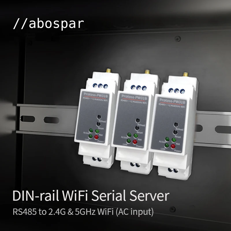 PW31B-H Modbus Mqtt RS485 DIN-Rail Serial Converter solar data collector Wifi Ethernet solar data converter RTU Serial Server