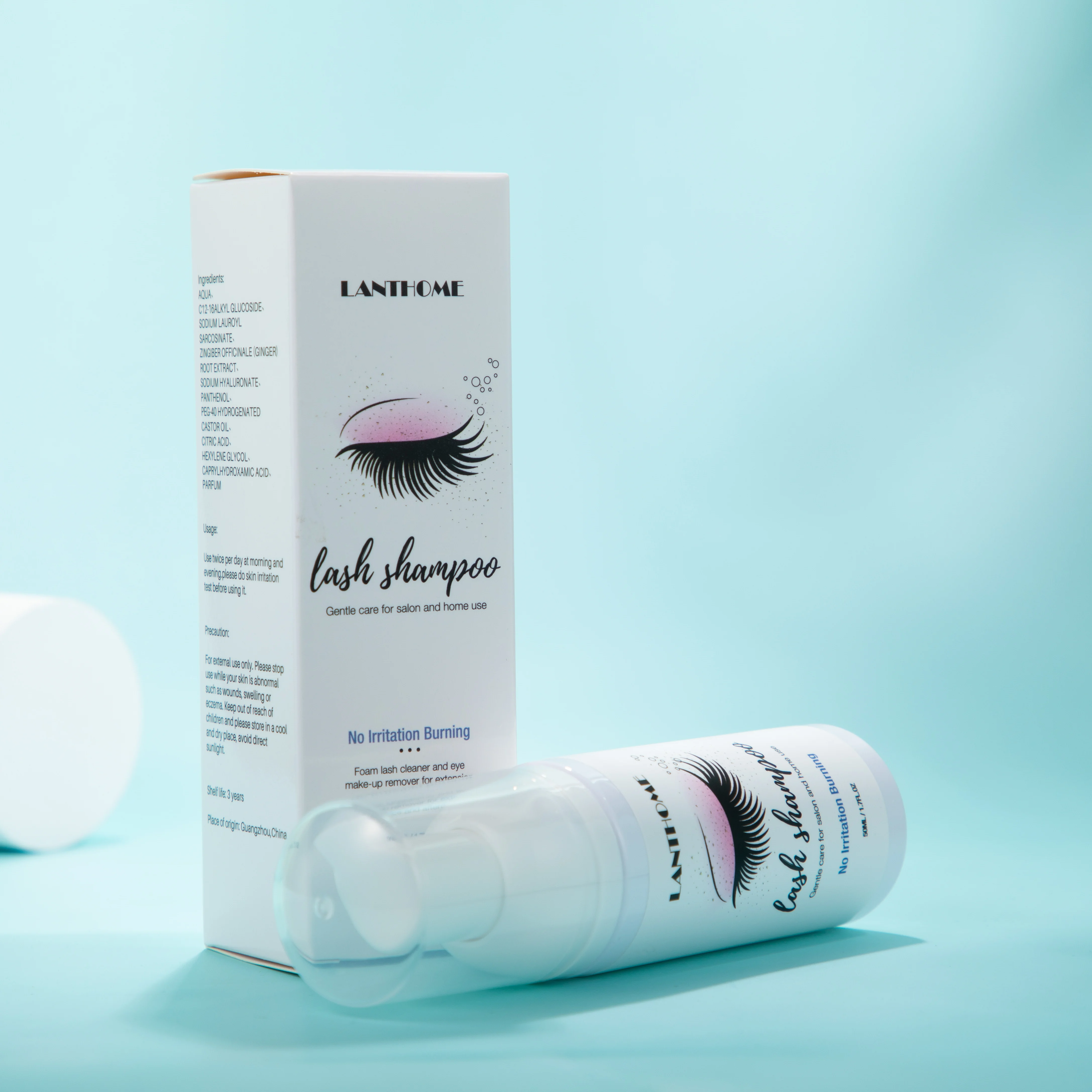 Lanthome Eye Makeup Remover Dispenser Eyelash Cleaner Lash Shampoo private label