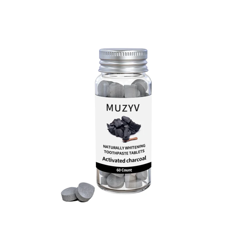 OEM fluoride free nano hydroxyapatite natural whitening activated charcoal toothpaste tablets