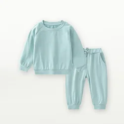 Bamboo Baby clothes spring and autumn suit fiber baby long pants split two-piece baby clothes for infants and toddlers