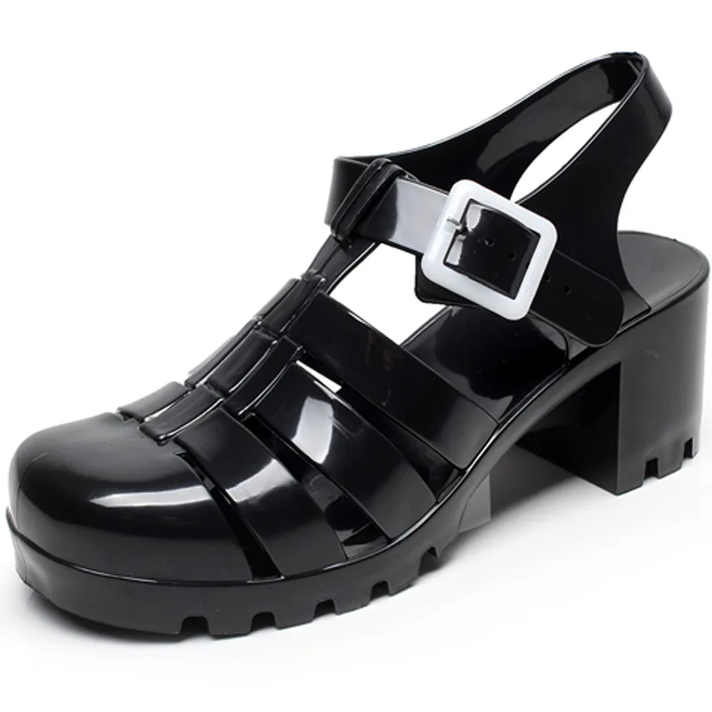 Fashion Jelly Shoes For Women Spring Transparency Crystal Shoes Flat Roman Jelly Shoes For Lady