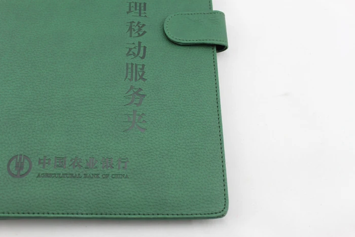 PU leather design 3 hole ring binder clip mechanism file folder A4