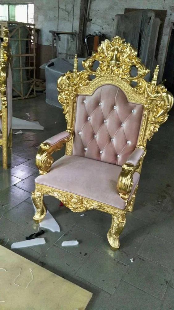
classical high back king throne wedding chair 