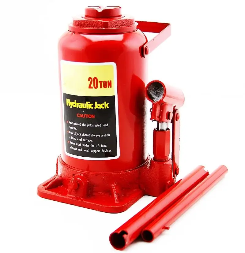 Low Profile Red 20 Ton Double Lift Air Vertical Hydraulic Bottle Jack for Car Repair