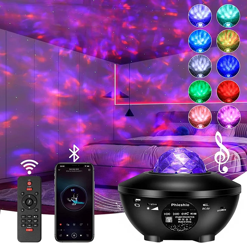 DJ Lights Smart Galaxy Projector Star Night Starry Laser Projector Light BT Music Speaker For Home