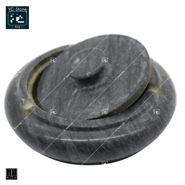 
YC STONE ASIA: Hot Sale Modern Black and White Splicing Ashtray, Natural Marble Decoration Square Shape Ashtray Holder 