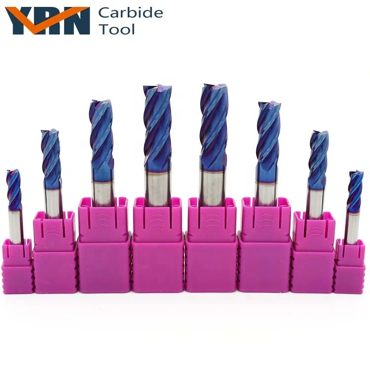 YRN D20x100mm Fresas Tools 4 Flute HRC65 Solid Carbide Milling Cutter End Mill