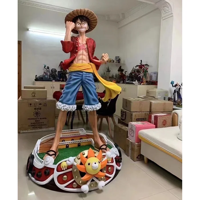 High Quality Anime Figure Resin Statue One Piece Character life size 1:1 Luffy Action Figure For Decor Anime Sculpture