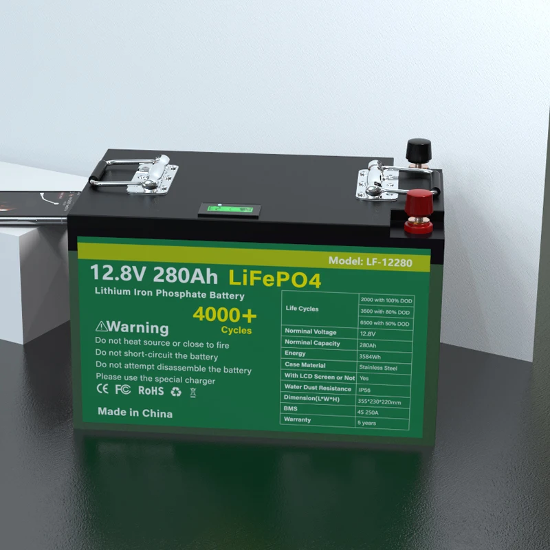 
12V 280Ah 300Ah Lifepo4 Batery Car Ciclo Profundo Li-Ionen-Batterie-Zelle Celular Carro A De Bateria Storage Lithium Ion Battery 