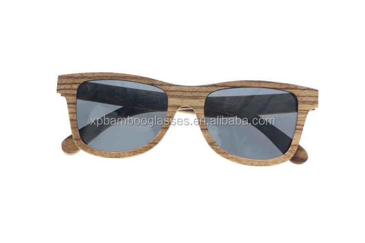 low MOQ Custom logo bamboo polarized sunglasses handmade mens zebra wood sunglass with grey TAC LENS