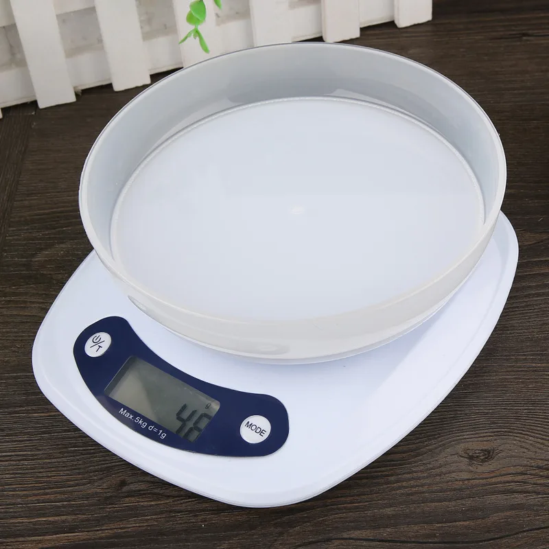 Household Electronic Digital Kitchen Food Weighing Scale With Removable Bowl For Cooking Baking