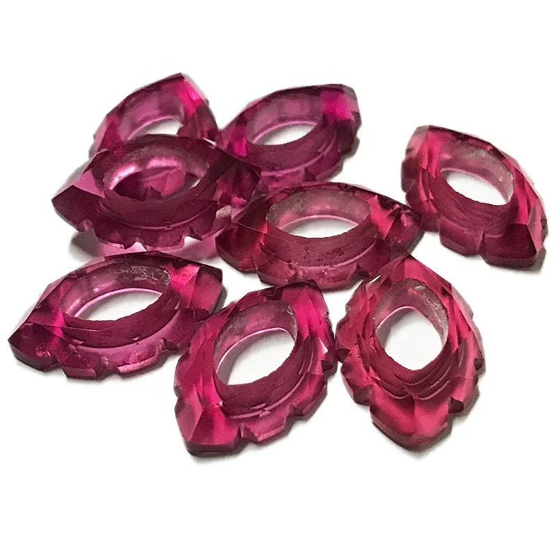 Customized Stones Artificial Ruby Faceted Cut Jewelry Stones