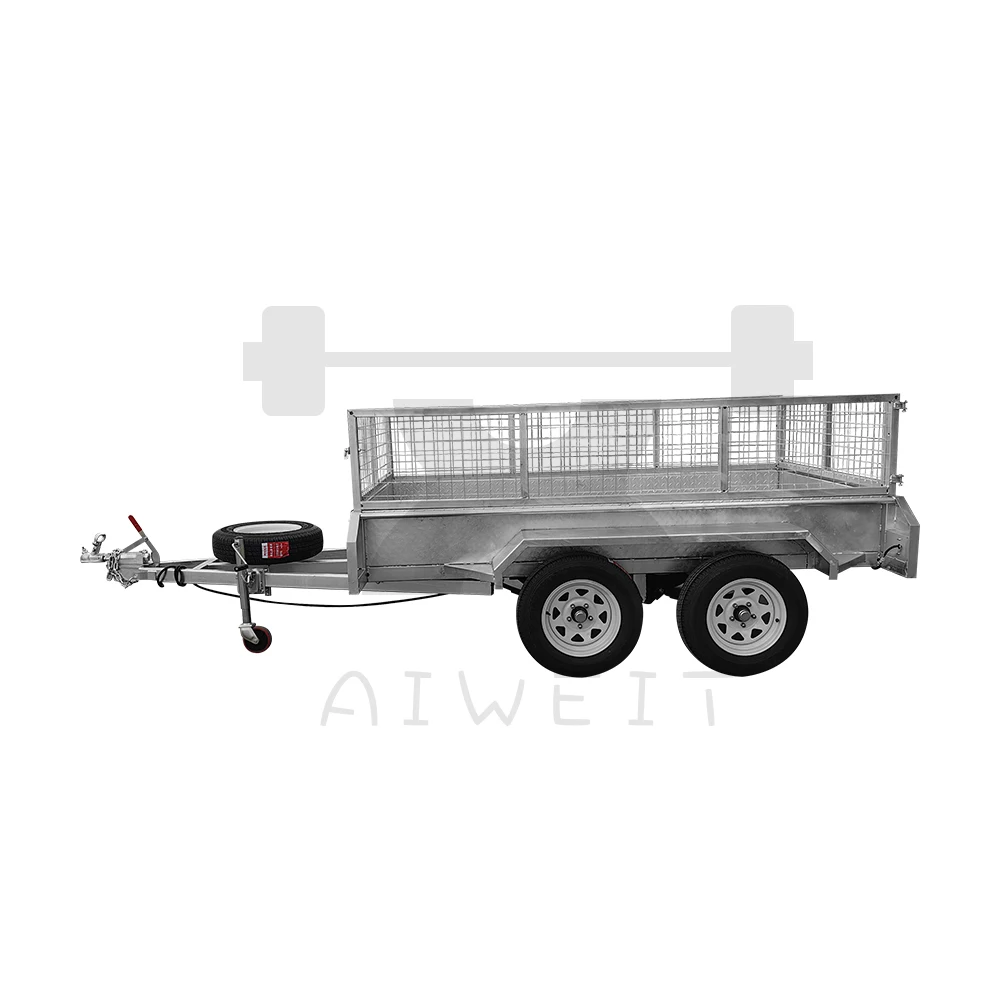 galvanized box cage car utility trailer Customized small trailer Practical Farm Trailer