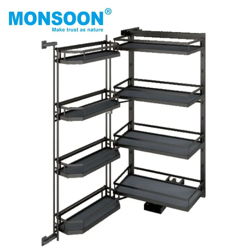 kitchen cabinet storage accessories Pantry Organization Multi Purpose Slide-out Tall Unit Pull Out Pantry Swivel Basket