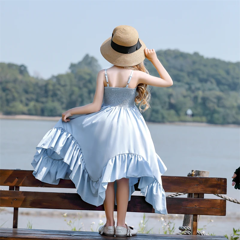 Wholesale Dance Fancy Ball Gown Girls Floral Casual Birthday Wedding Princess Ruffles Flower Girl Dress Cute Fashion Luxury