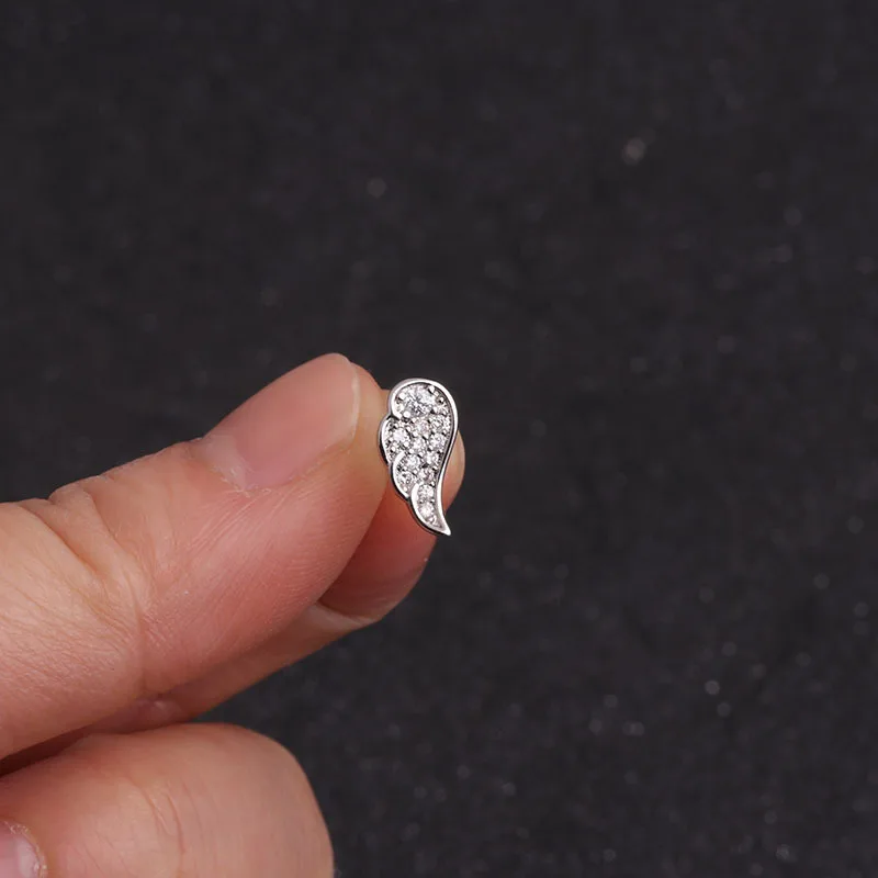 20G Stainless Steel Cartilage Piercing Helix Jewelry Cz Flower Leaf Wing Snake Butterfly Ear Stud Tragus Conch Earring Stud