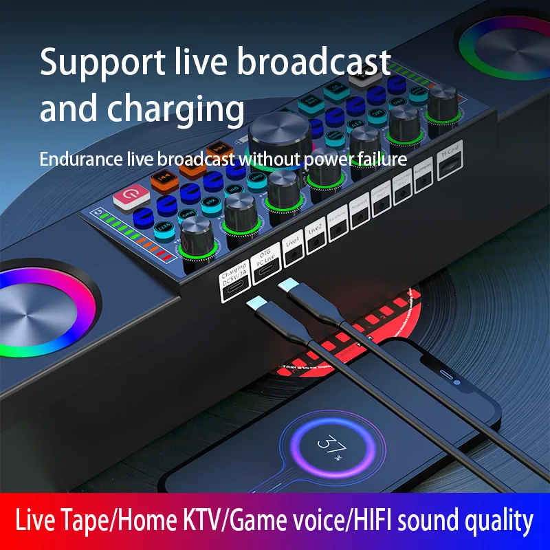 Home Video  Bedside Table Speaker Mobile Phone Charger Live Broadcast Sound Card All-In-One Machine  Waterproof Set Computer AUX