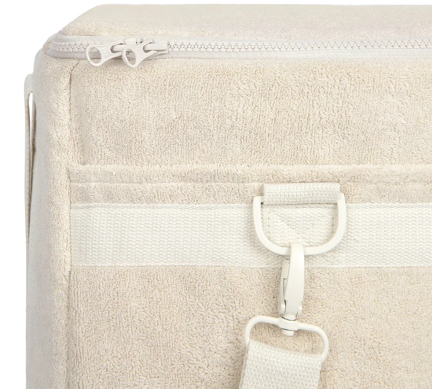 New BR Customize Logo Terry Toweling Insulate Beach Cooler Bag with Zipper, Outdoor Picnic Park Travel Cooler LOGO 4 Drink Food