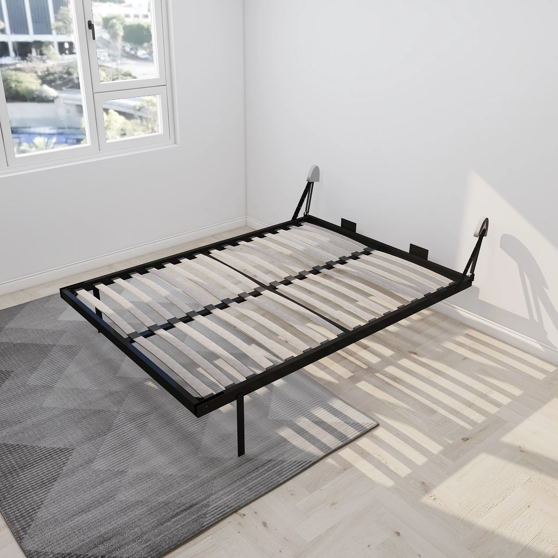 Вертикальная наклонная двухразмерная фурнитура скрытая Складная Боковая Рама мерная кровать с диваном стена