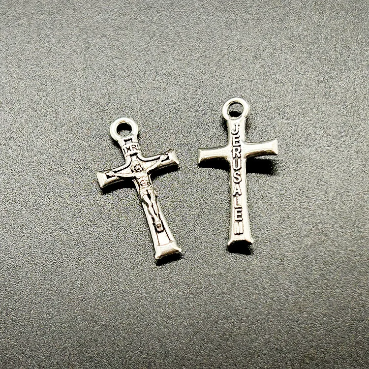 KOMI Anti Silver Zinc Alloy Jerusalem Jesus Cross Pendant for Jewelry Necklace Bracelet Accessories