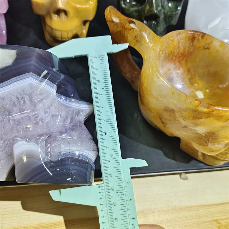 Kindfull Natural Rose Quartz Cup Skulls Healing Stones Natural Crystal Skulls For Halloween