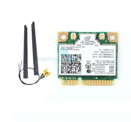 Для intel Dual Band Wireless-AC7260 7260HMW 7260AC Половина мини PCIe BT4.0 беспроводной карты SPS:710661-001 для ноутбука HP
