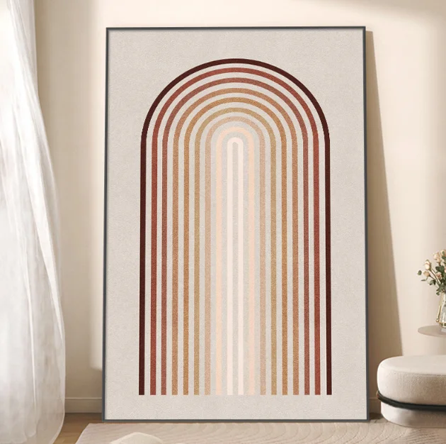 BIGIMAGE Custom Hotel Decor Simple Scandinavian Coastal Office Living Room Home Wall Murals Color Line Decorative Oil Painting