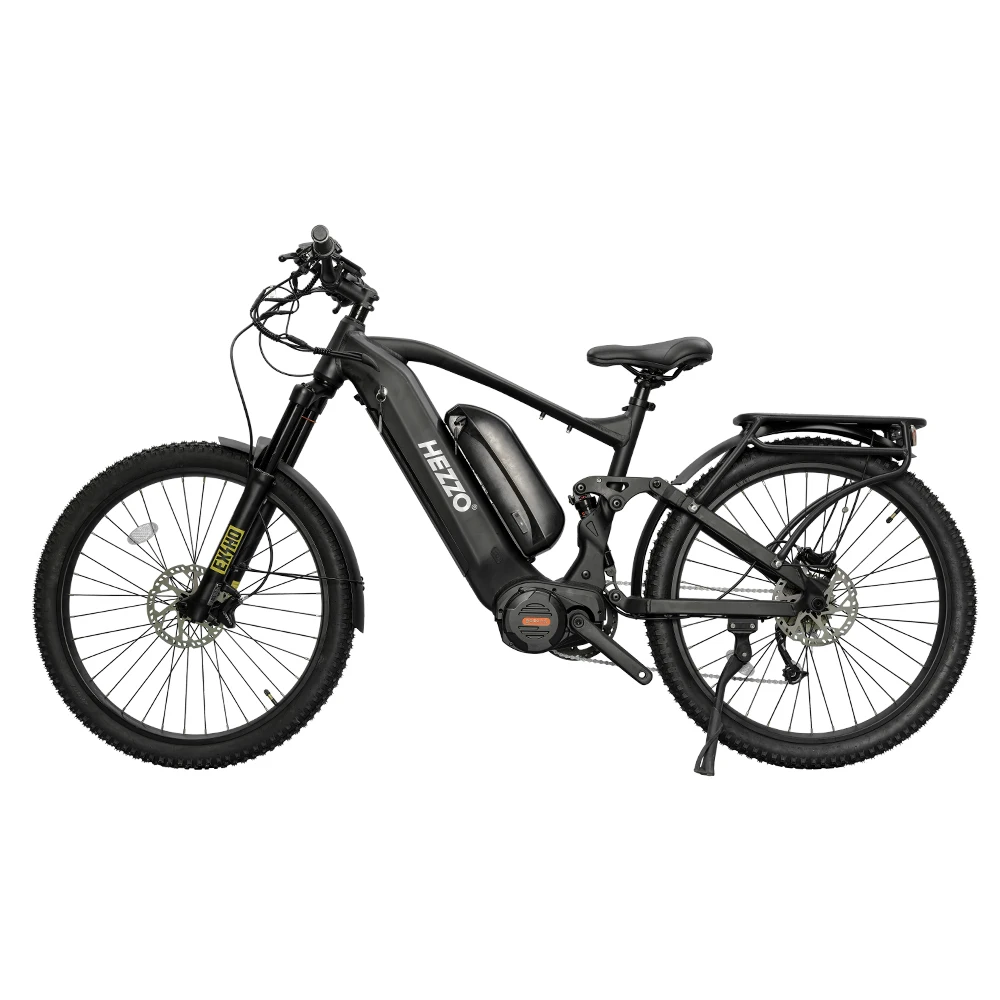 HEZZO Ebike 2025 52V 1000w MID DRIVE Emtb Electric Dirt Bike With Dual Batteries 40Ah Long Range Off-Road Fat Tire Cycle
