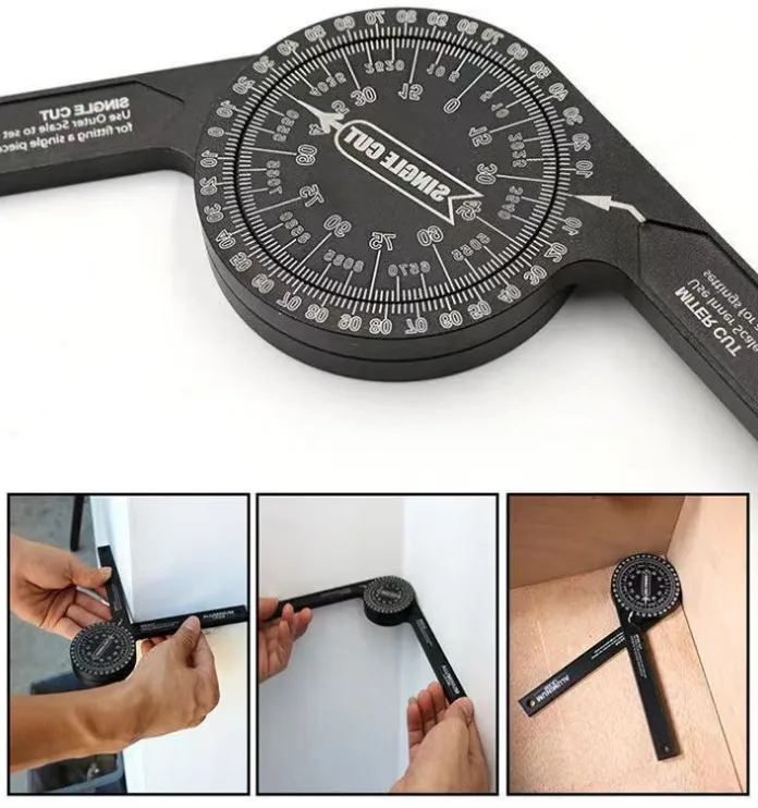 360 degree woodworking aluminum protractor miter angle finder measuring gauge