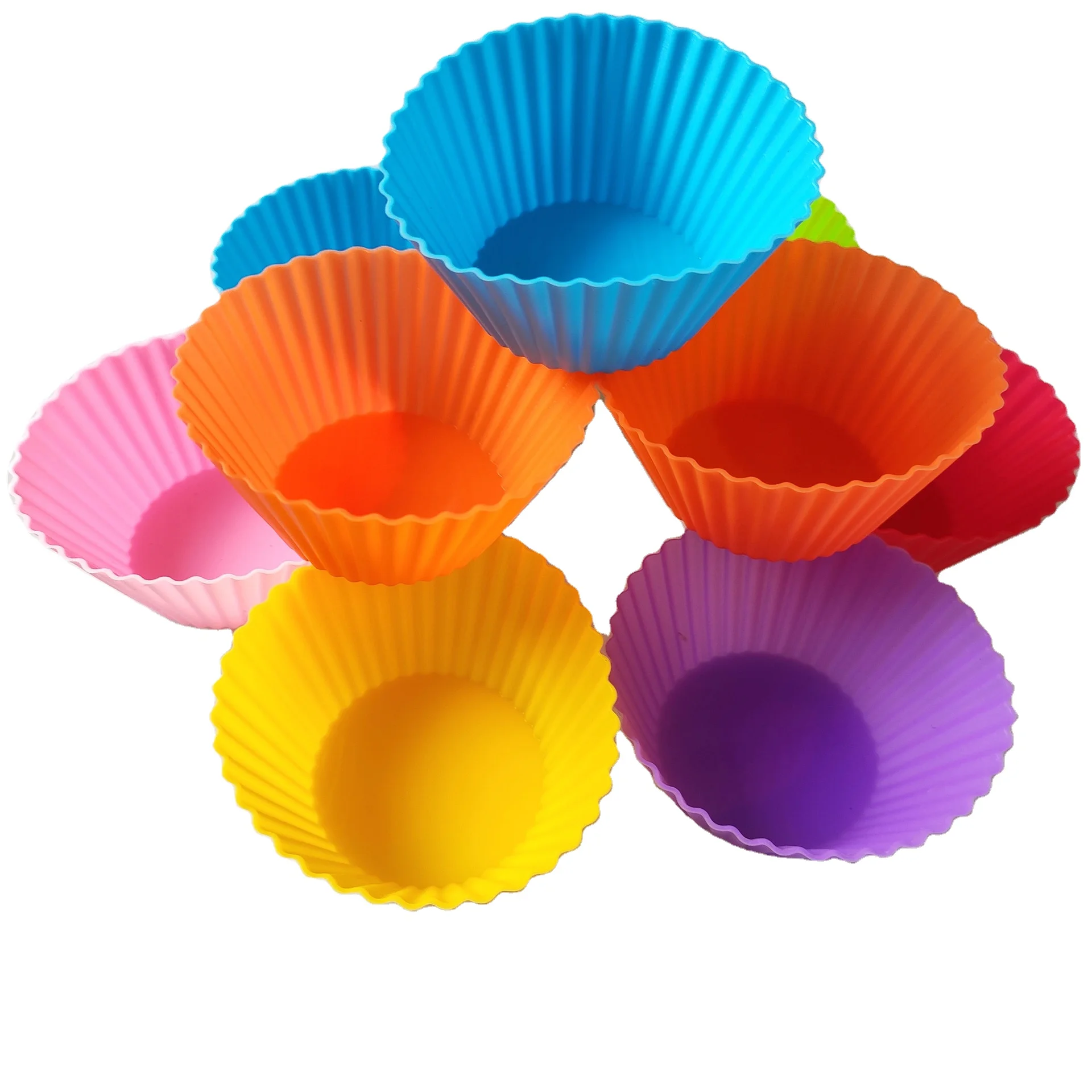 24 Pack Reusable Silicone Cake Molds Baking Molds Muffin Cups Nonstick & Heat Resistant Cupcake Baking Liners