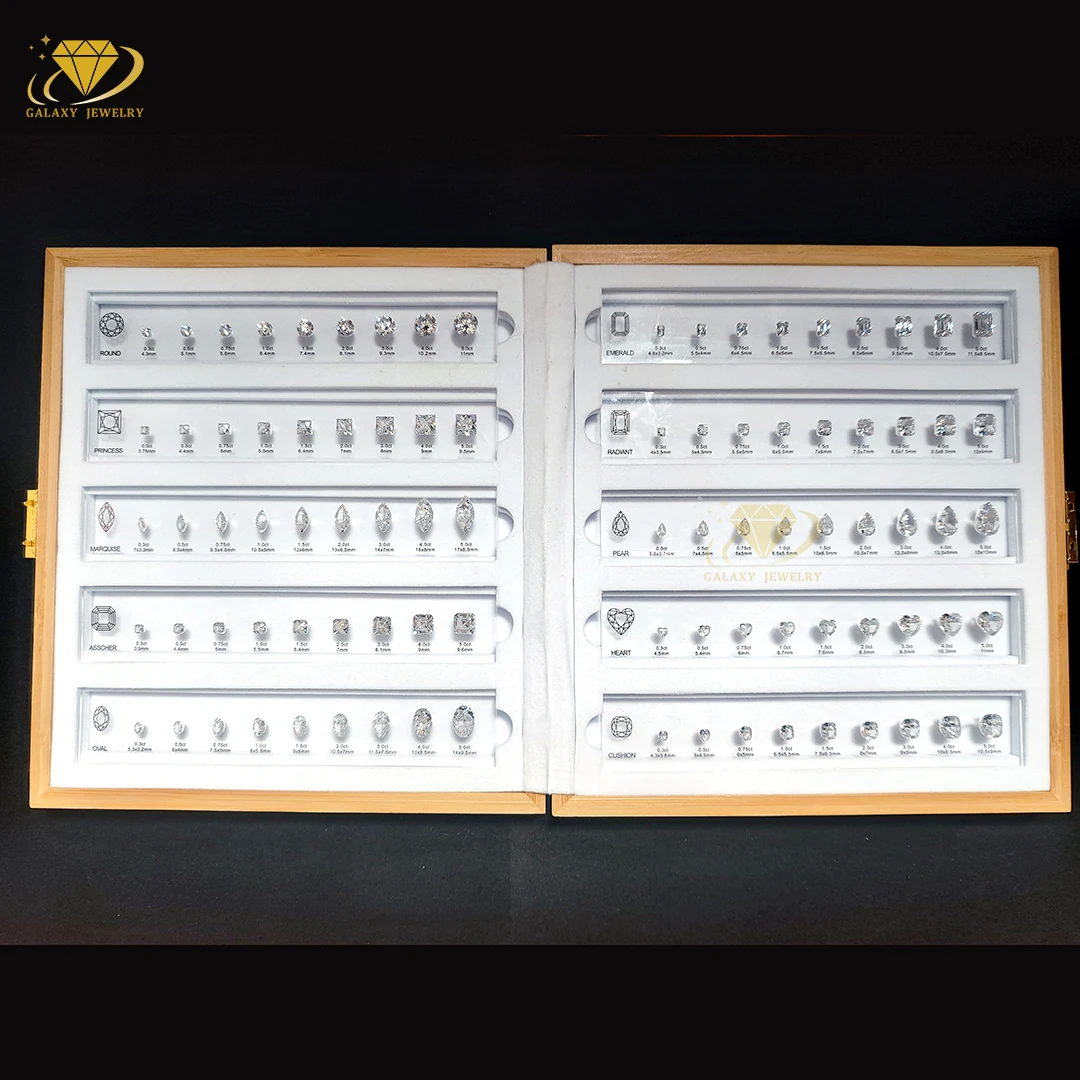 Popular Sizes Template Diamonds Reference Chart Multi Shape CZ Gemstone Wedding Engagement Ring Stone Comparison Chart Tools