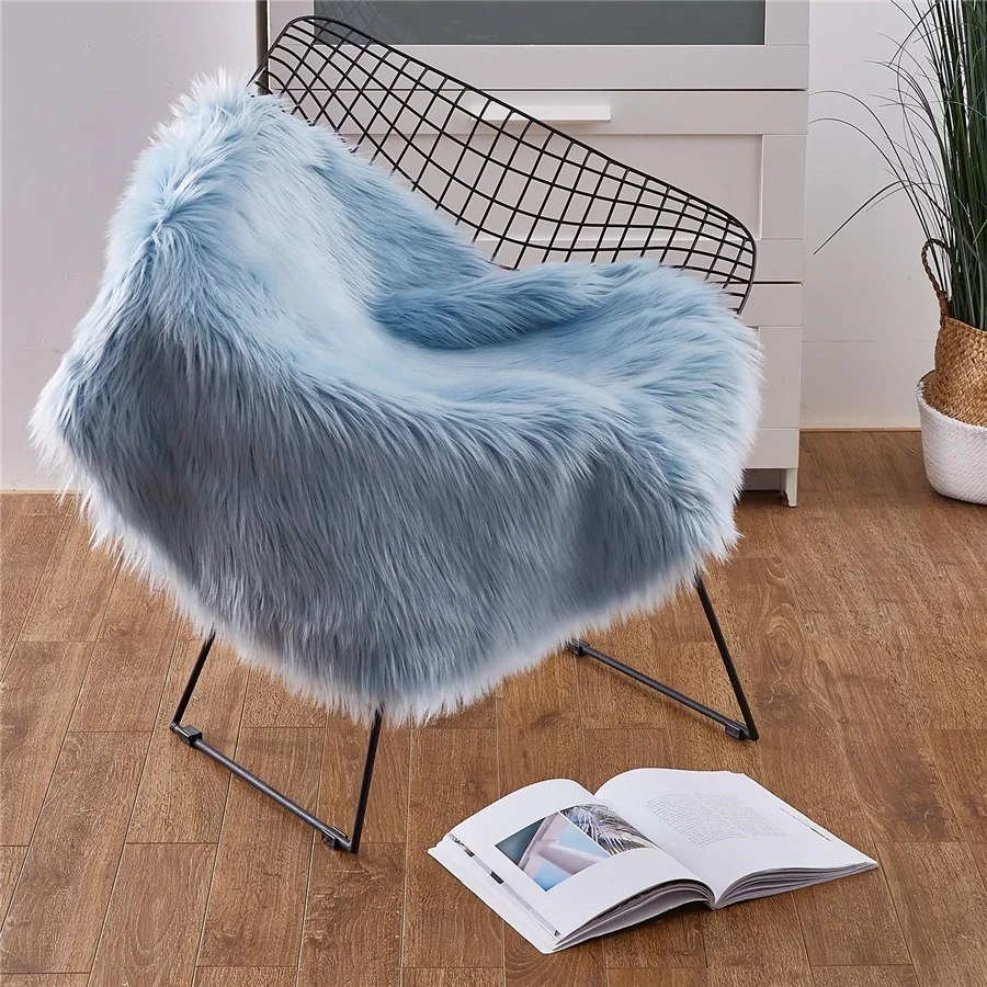 Fluffy  Rug Faux Carpet Mat Area And Floor  Sofa Carpets Plush Rabbit Luxury Soft 4 Mats 3M Rugs Fur  for Living Room  home