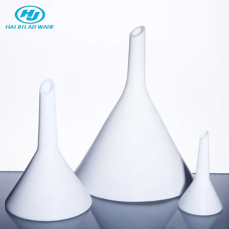 HAIJU LAB OEM Acid And Alkali Resistant High Pure PTFE Triangle Funnel