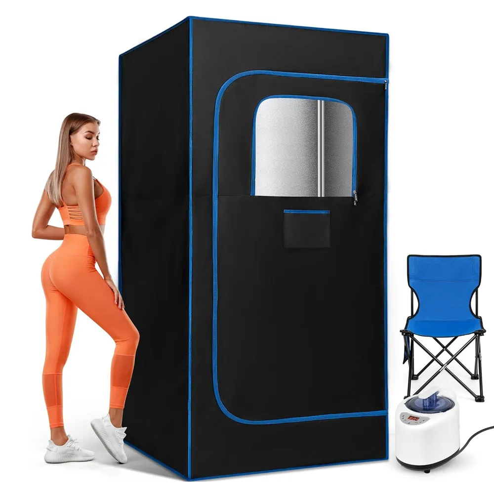 Indoor Sauna Kits 2.6L Steamer Personal Sauna Kit for Home Spa Easy Portability Portable Foldable Sauna Room