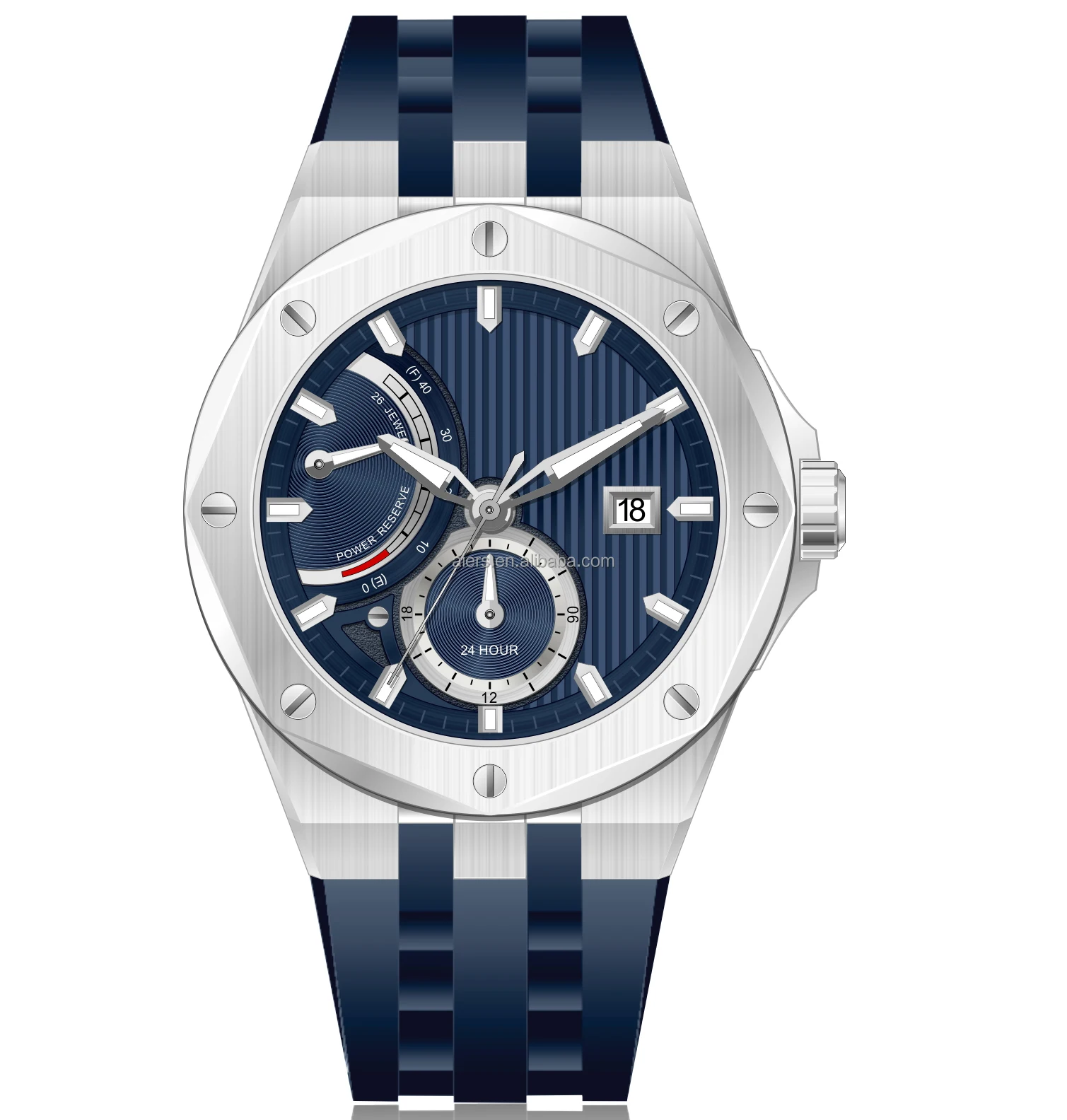 18k golden diamond automatic men watch with Miyota 9134 mechanical movt sapphire glass fluorine rubber 50m waterproof for male