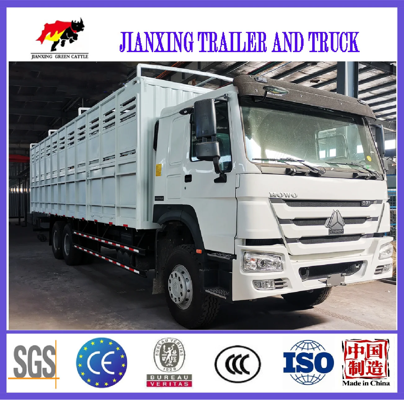New Howo 371hp Truck Cargo Box 30Tons Truck Lorry For Sale