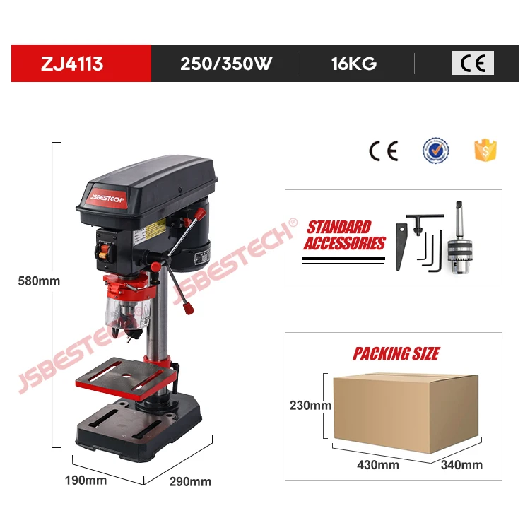 ZJ4113 Hot sale 250W 350W bench top mini drill machine