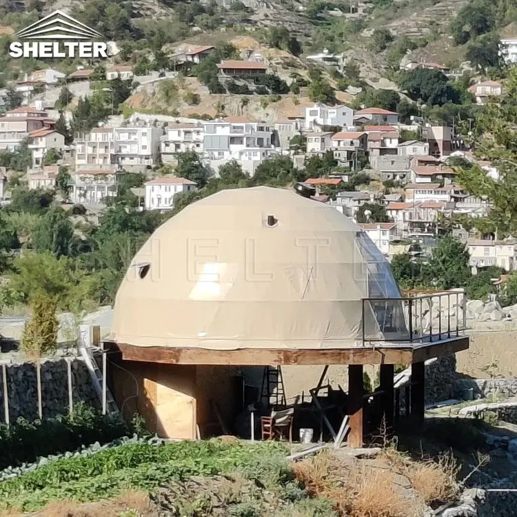 Luxury Resort Hotel Dome House 6m 7m 8m Geodesic Dome Tent Glamping Tent With Bathroom