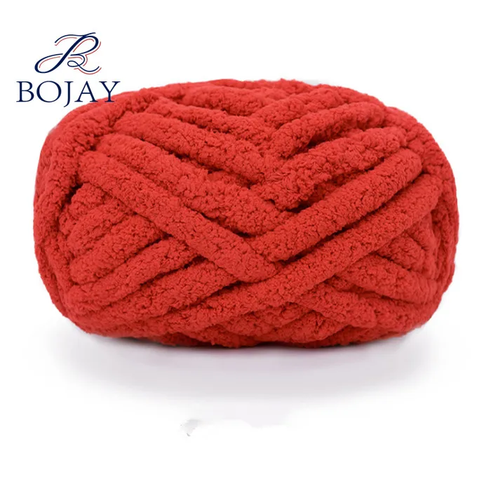 Bojay Wholesale Arm Knit Giant Soft Thick Jumbo 100% Polyester Big Chunky Chenille Yarn