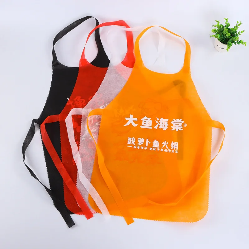 Custom Logo Cotton/Polyester Fabric Apron Bbq Adult & Children Apron Disposable Adult & Kids Apron
