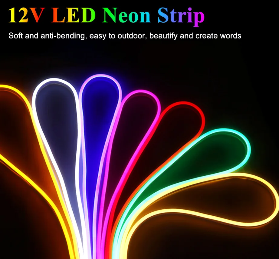 1 см 2 5 набор неоновых ламп 12 В гибкий свет с низким напряжением 6*12 силиконовая лента блистерная упаковка